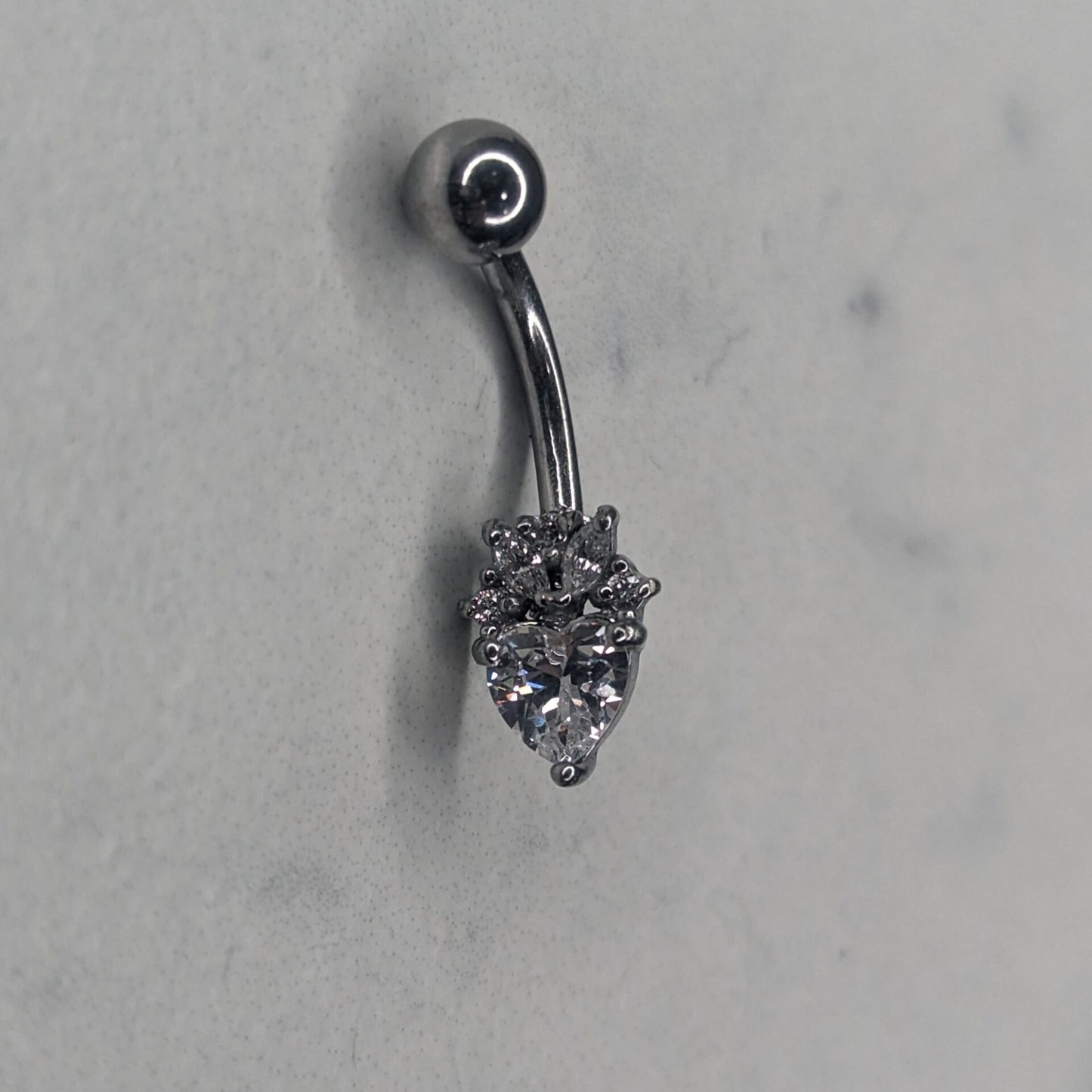 Heart navel bar - Acciaio image