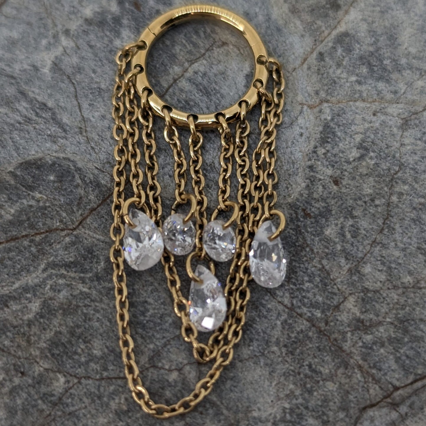 Raining chains clicker PVD gold image 0