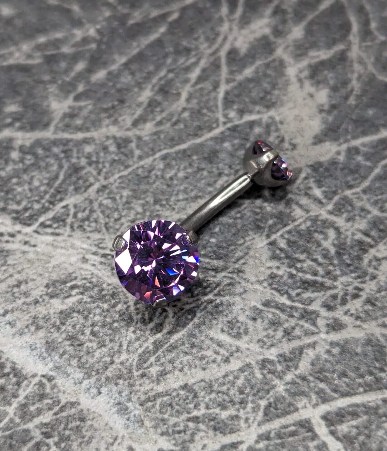 Prong gem navel bar - Viola image
