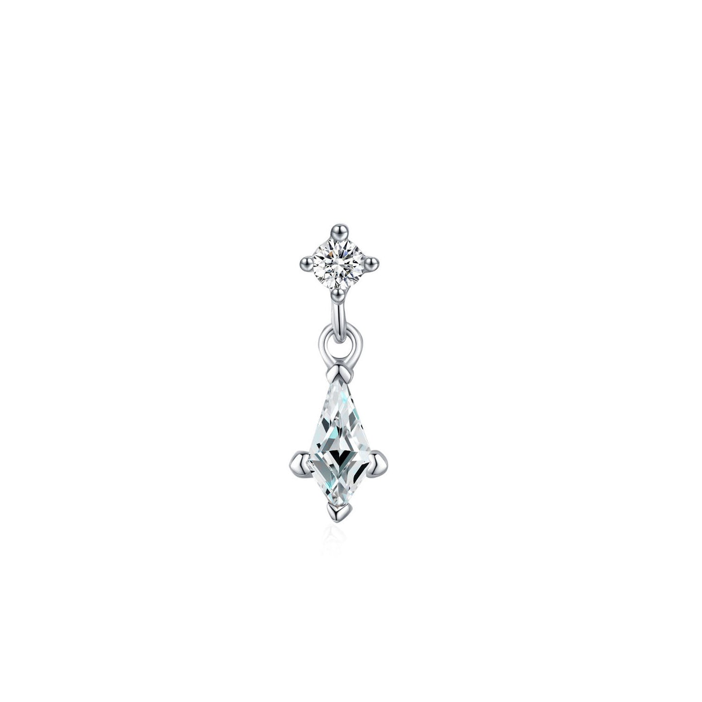 Dangling kite prong set Marquise