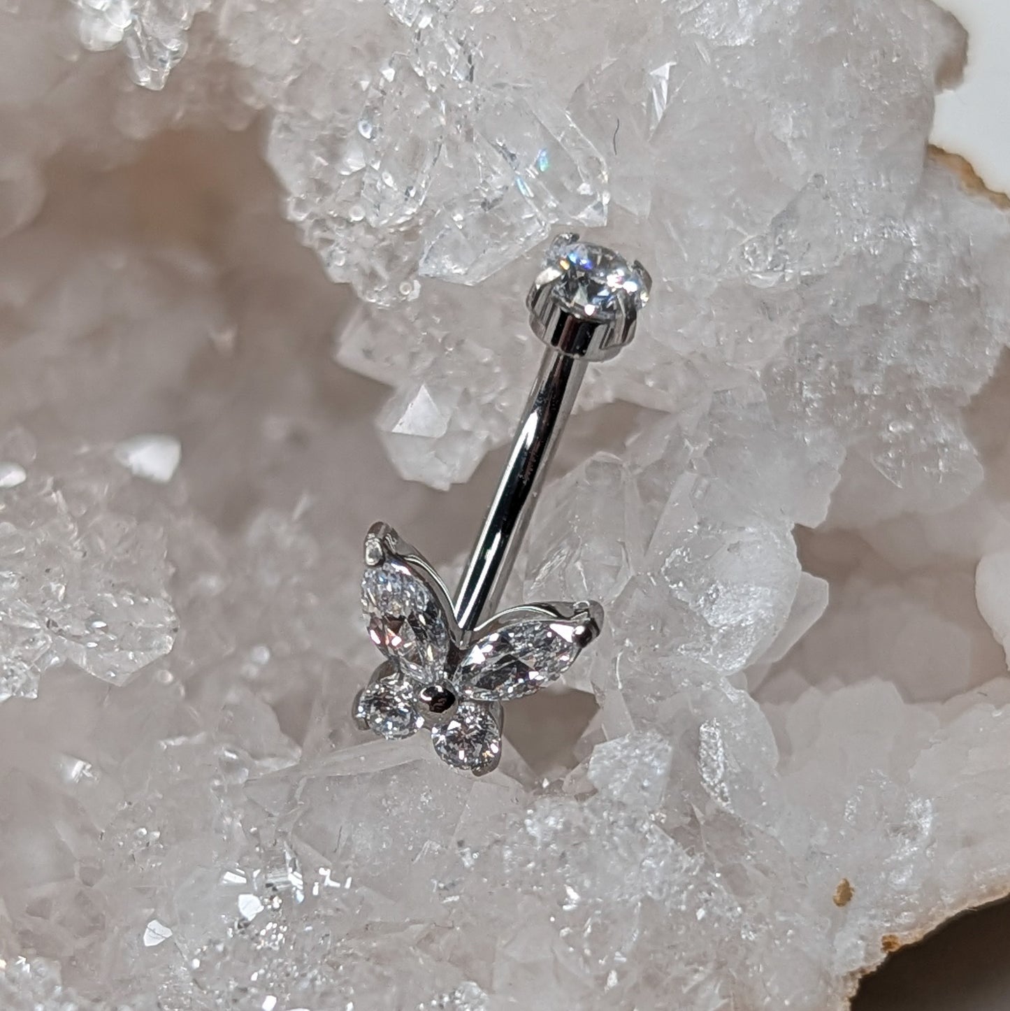 Gems butterfly curved bar