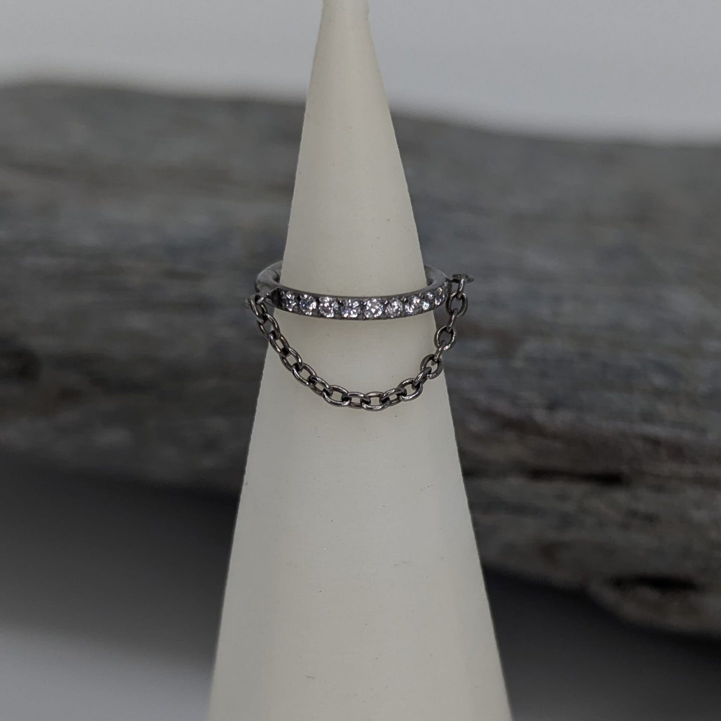 Chained micro pavé clicker image 0