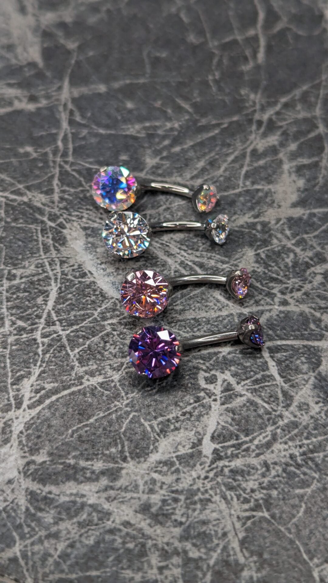 Prong gem navel bar image 0