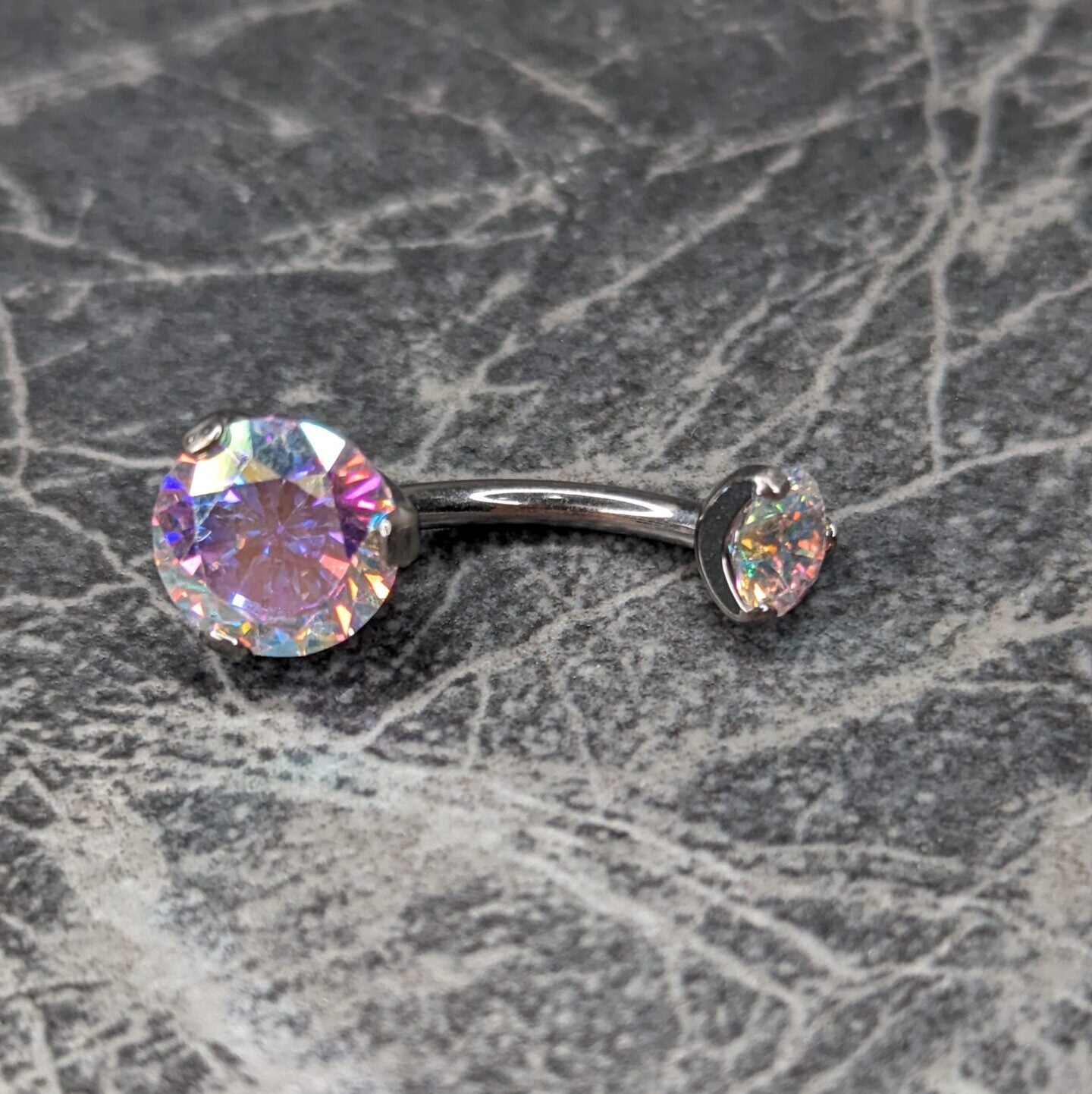 Prong gem navel bar image 2