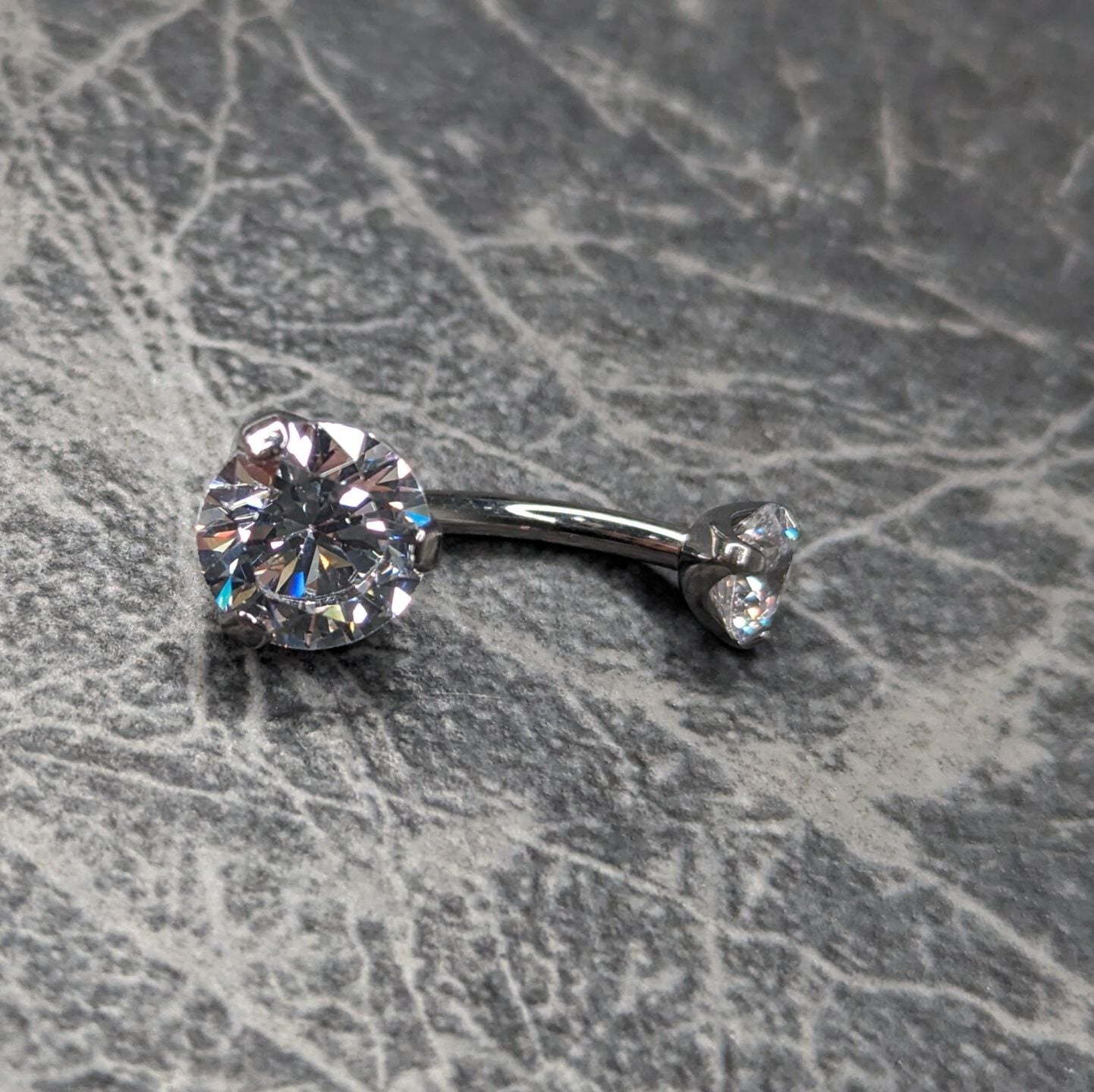 Prong gem navel bar image 1