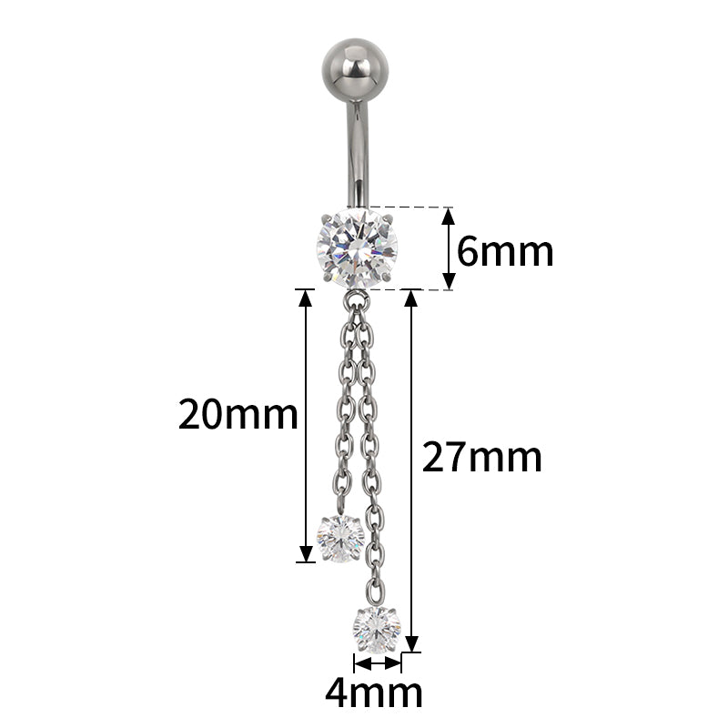 Double chain navel bar image 1