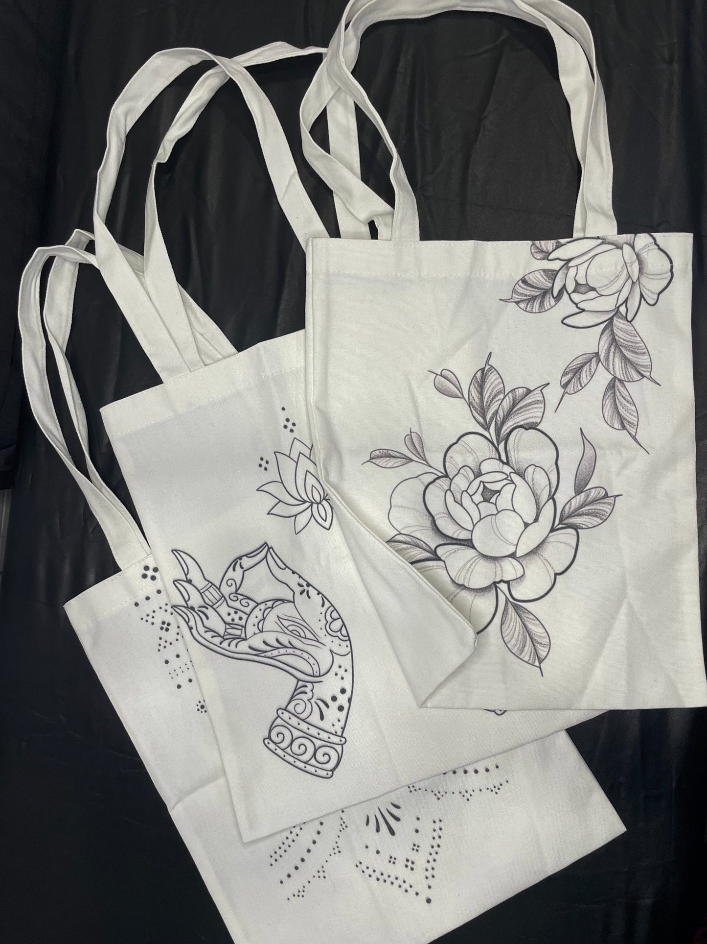 Tote bag con motivi ornamentali