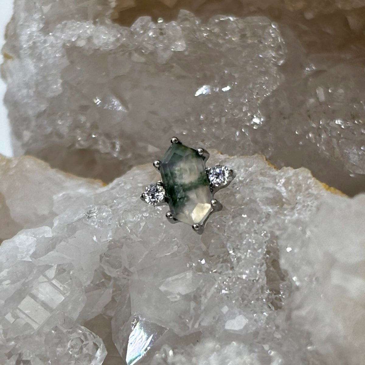 Moss Agate cluster