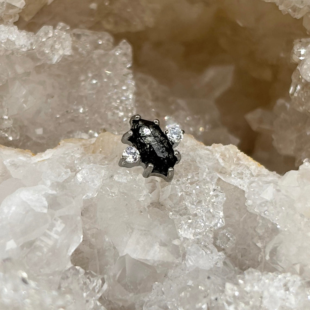 Tourmaleted Quartz cluster