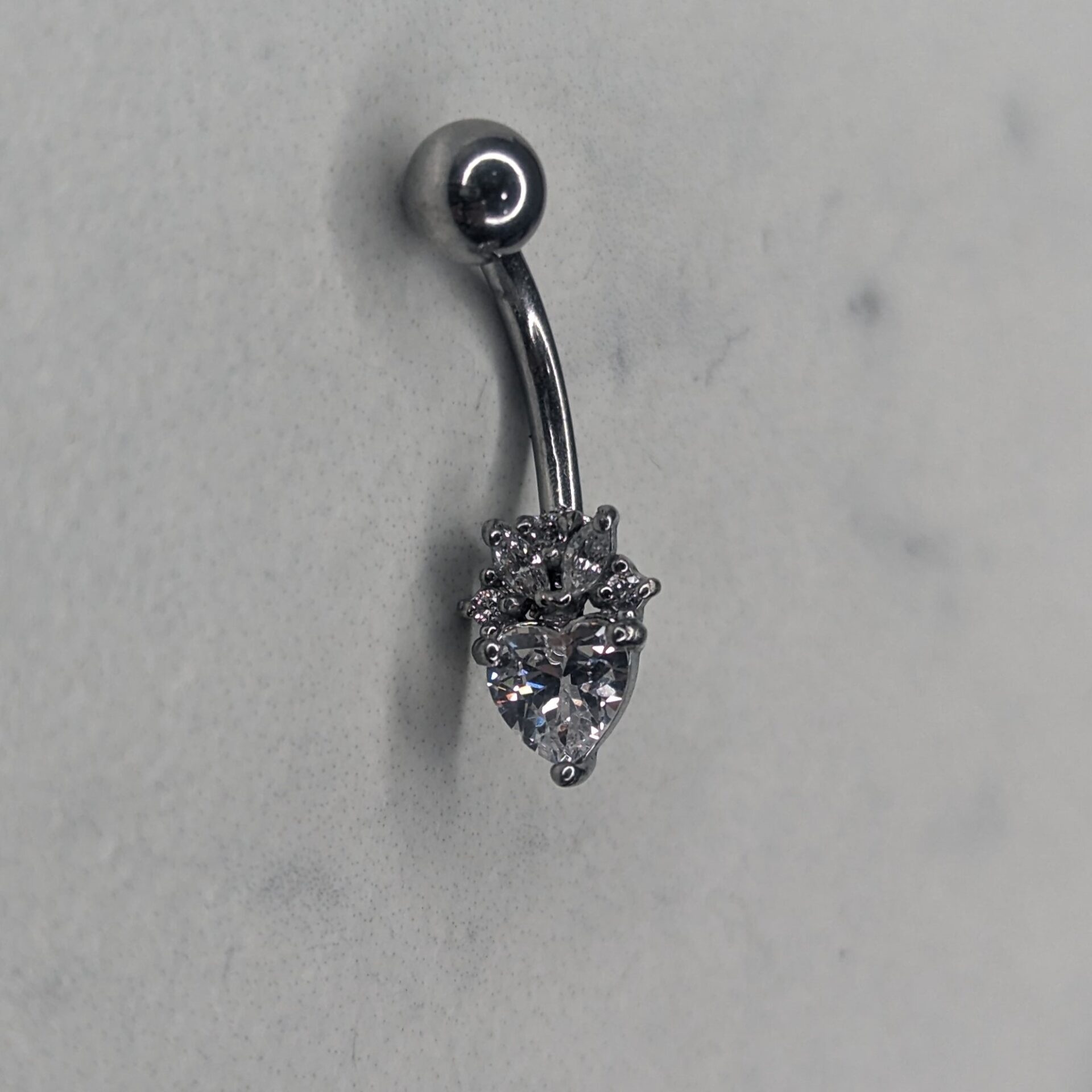 Heart navel bar - Acciaio image