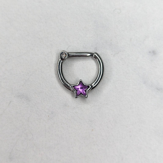 Clicker con zircone stella viola image 0