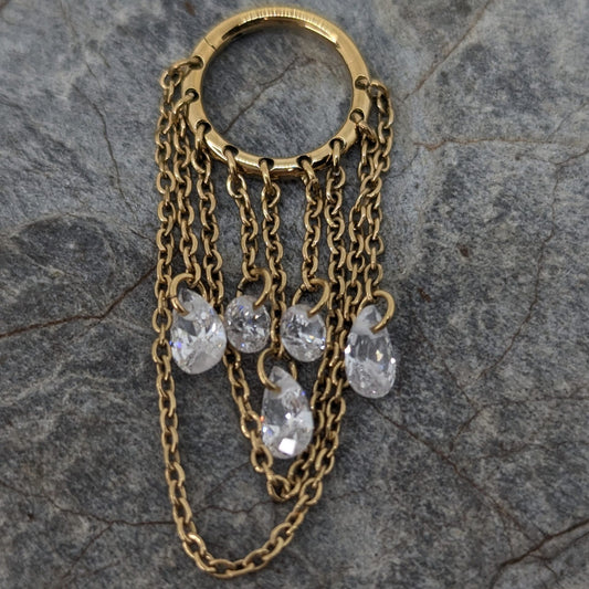 Raining chains clicker PVD gold image 0