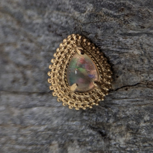 Millgrain Waterdrop Opal PVD gold image 0