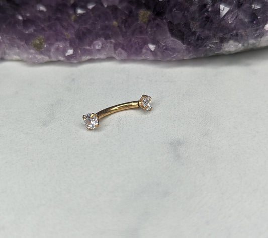 Gem curved bar PVD gold image 0