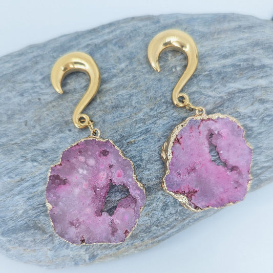 Pink stone hangers 8mm image 0