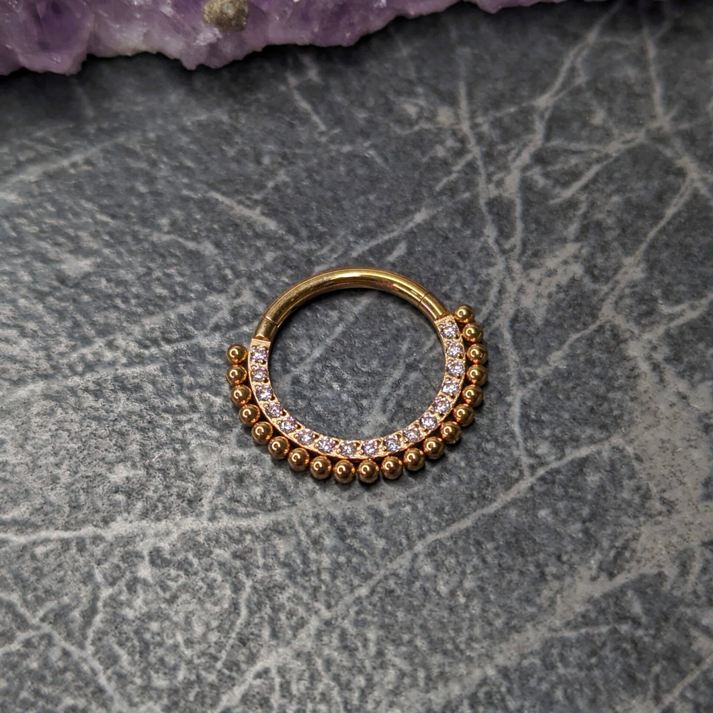 Gems & beads clicker PVD gold - 8mm image