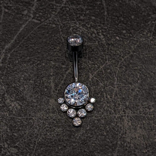 Big shiny navel bar 