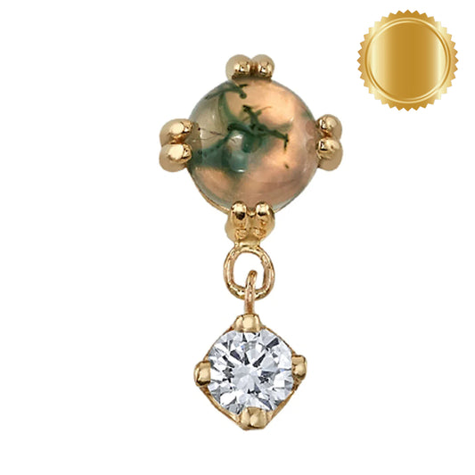 K Moss agate dangling dot