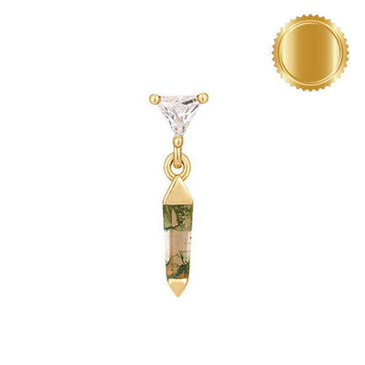 K Moss agate dangling crystal