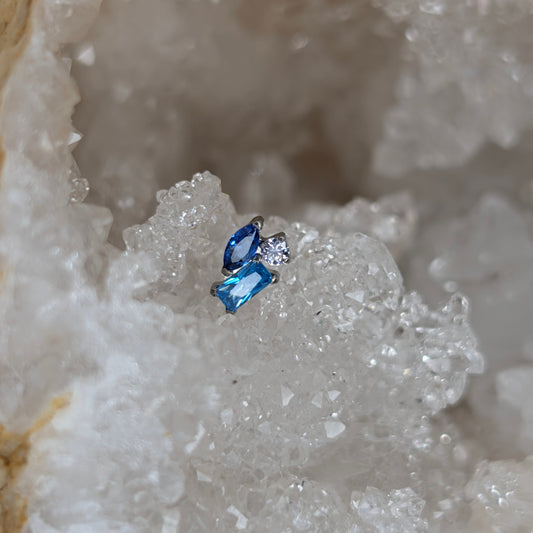 Blue cluster marquise
