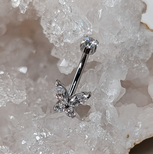 Gems butterfly curved bar