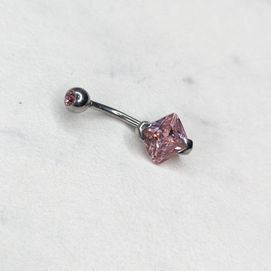 Navel bar con rombo rosa image 0