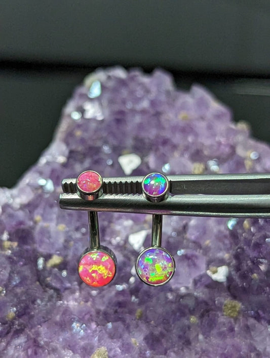 Bezel navel bar opali image 0