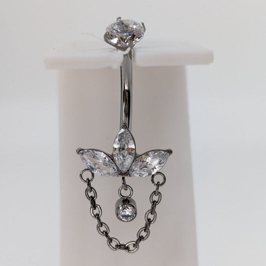 Dangling lotus navel bar image 0