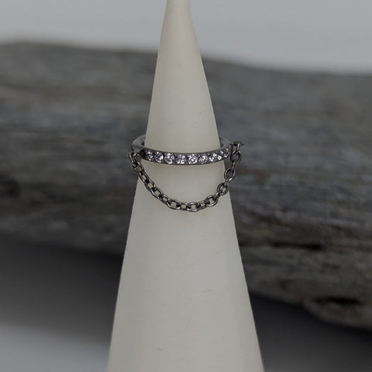 Chained micro pavé clicker image 0