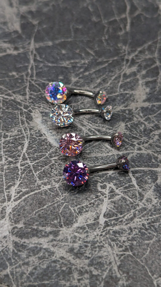 Prong gem navel bar image 0