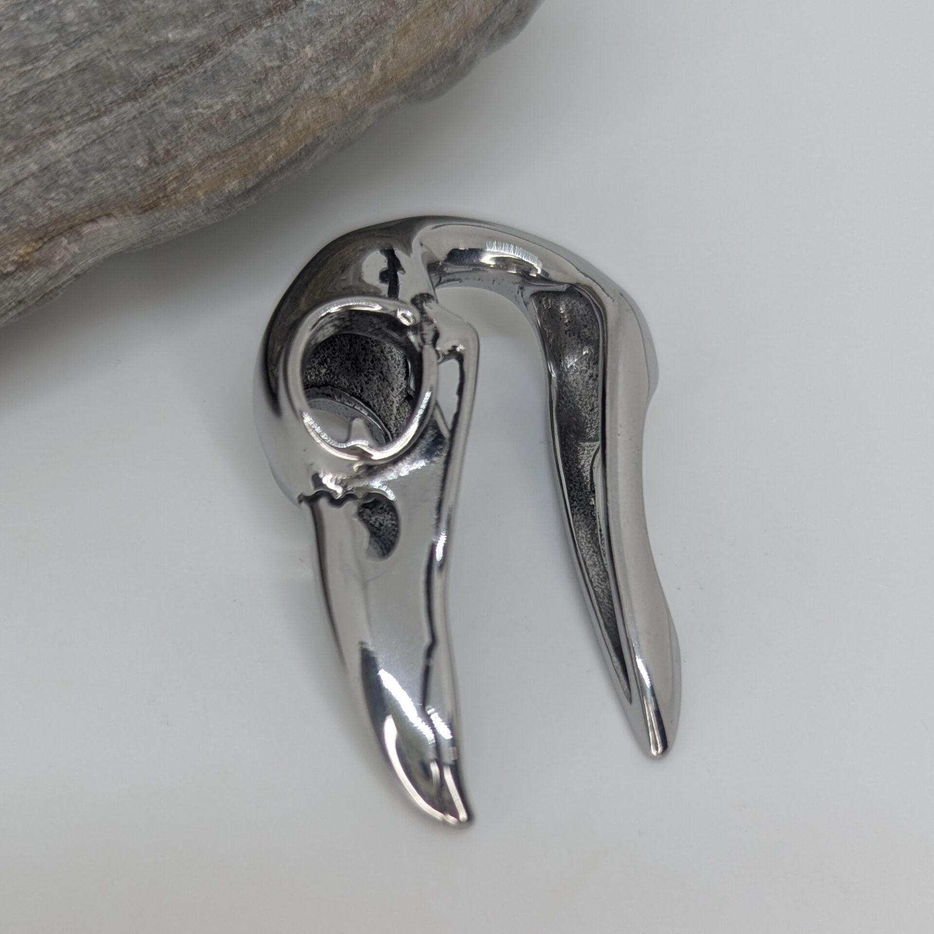 Crow head ear weights 13mm - Acciaio image
