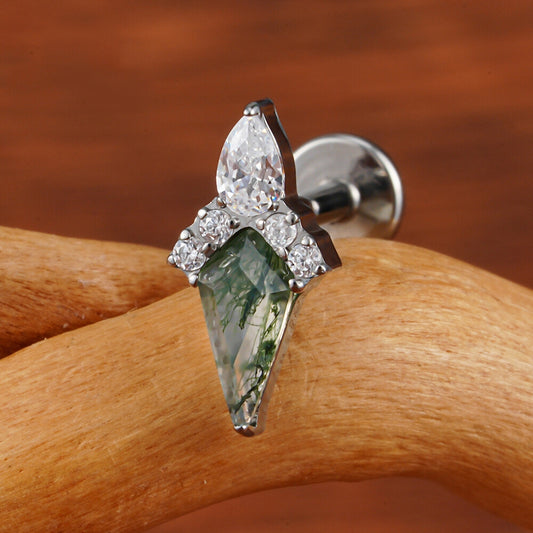 Crown kite Moss Agate