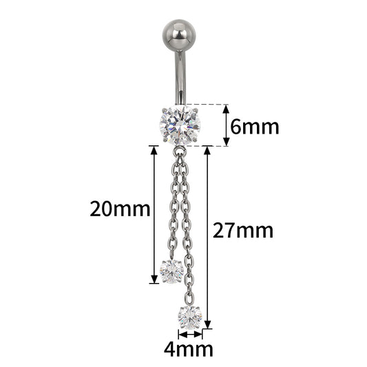 Double chain navel bar image 1