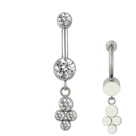 Cluster gems charm navel bar image 0