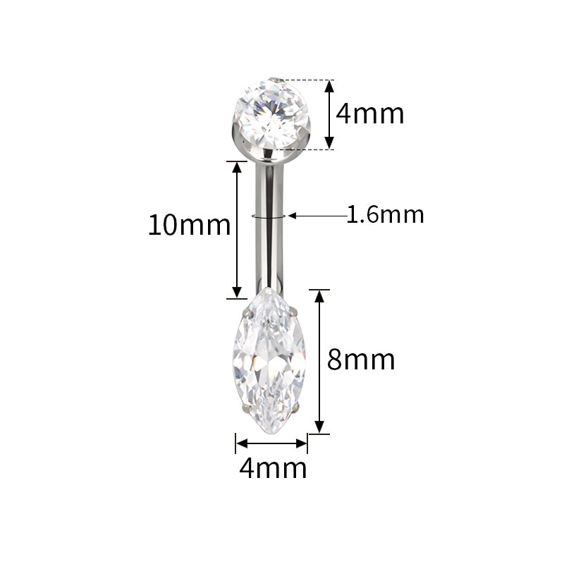 Marquise navel bar image 1
