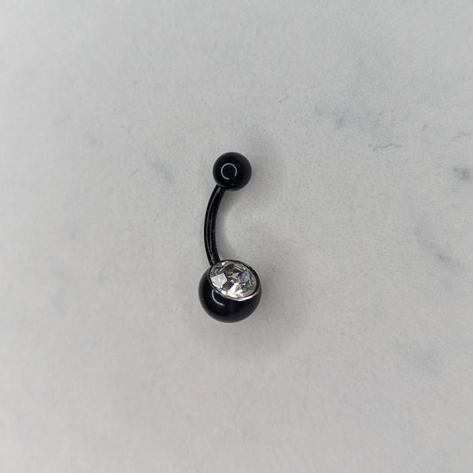 Navel bar nero in plastica image 0