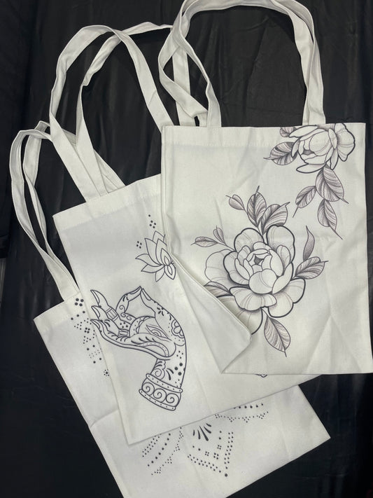 Tote bag con motivi ornamentali