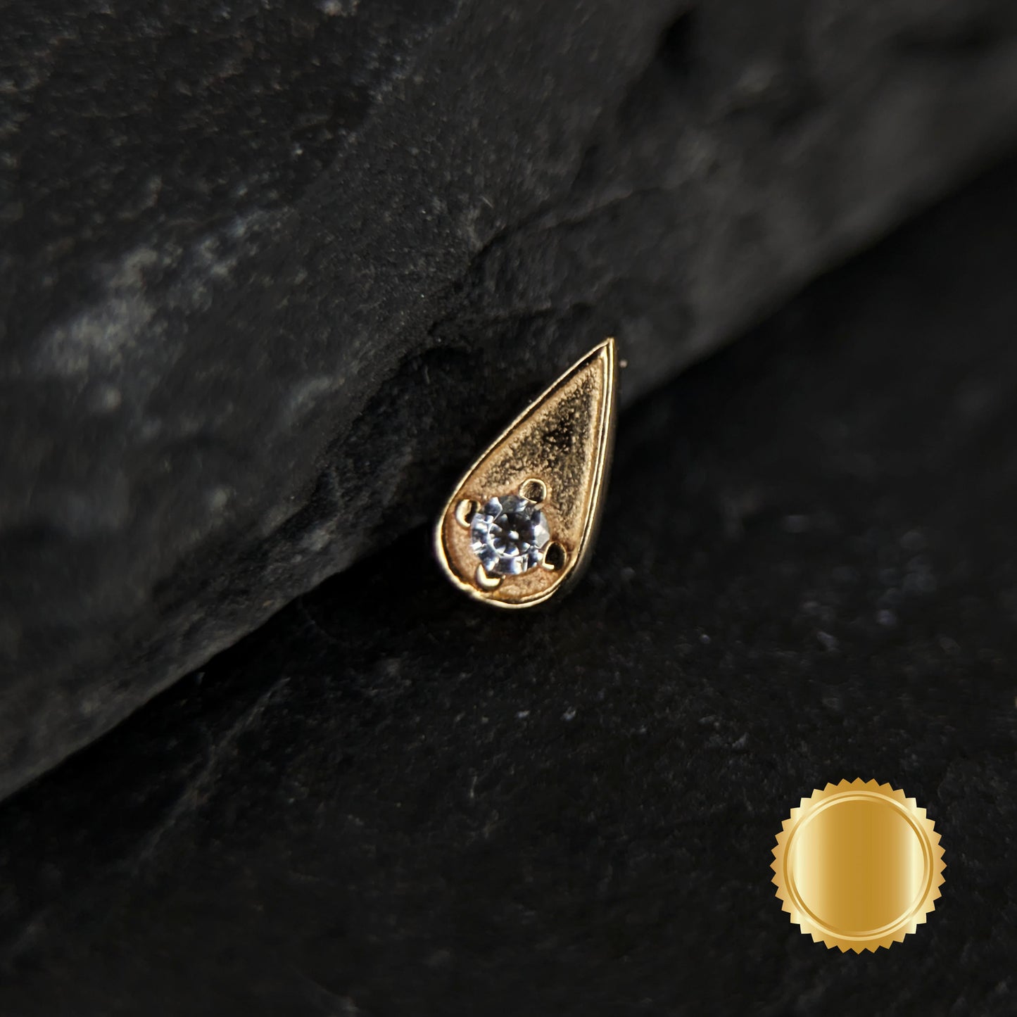 K Flat drop with gem