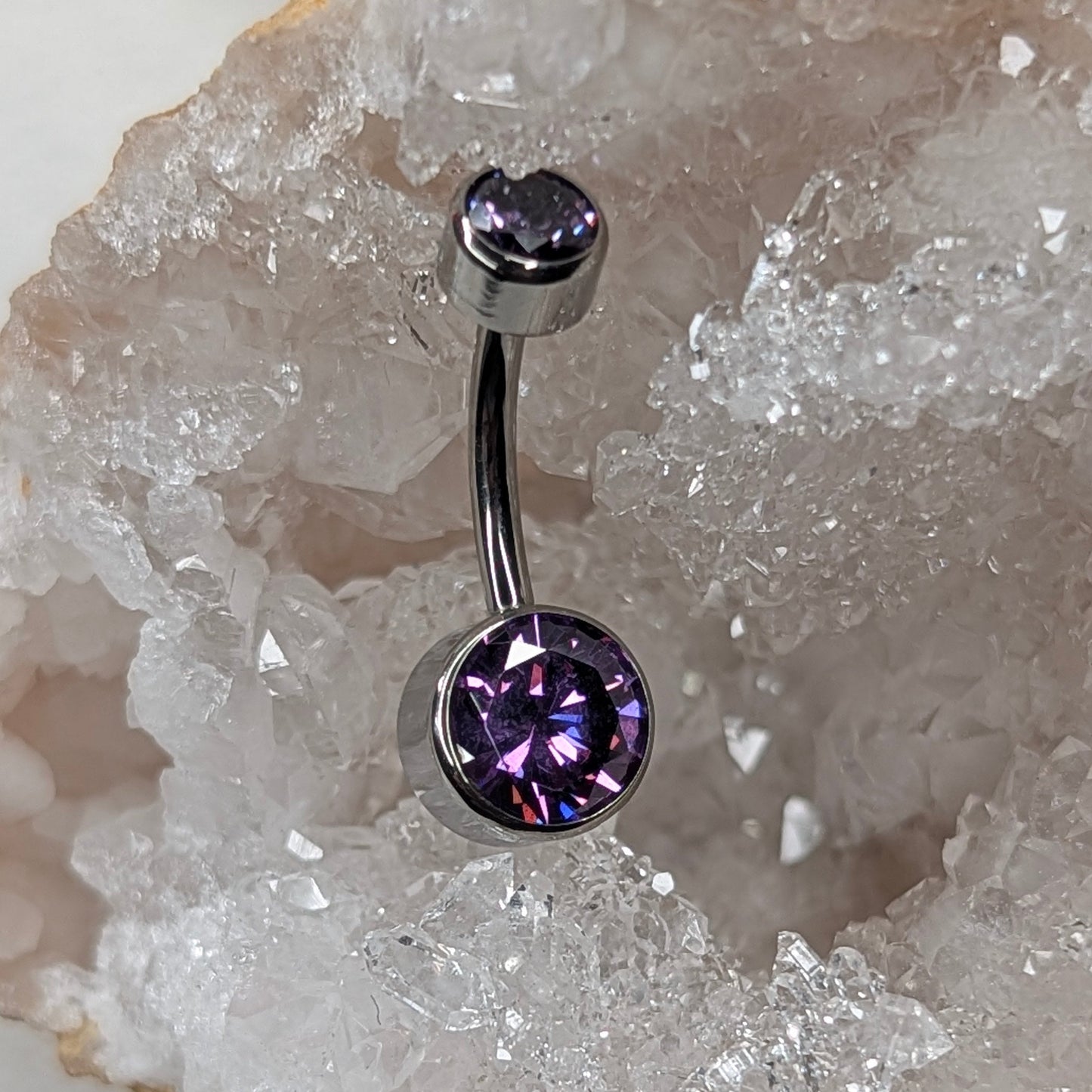 Colour Bezel set navel bar