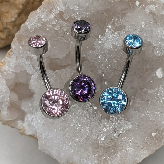 Colour Bezel set navel bar