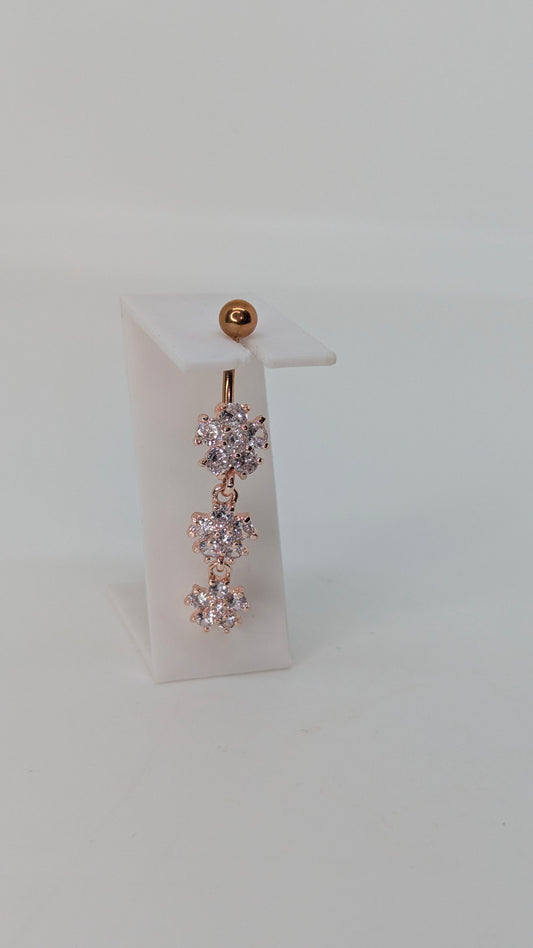 Dangling flowers navel bar