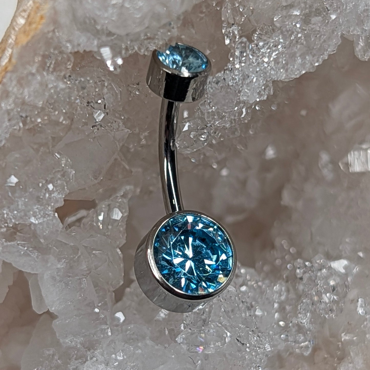 Colour Bezel set navel bar