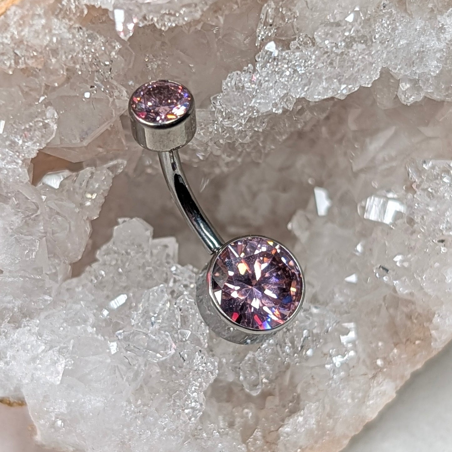Colour Bezel set navel bar