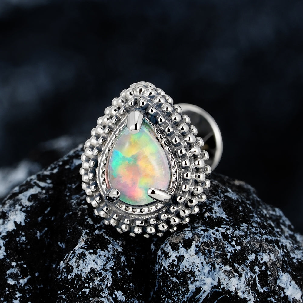 Millgrain Waterdrop Opal