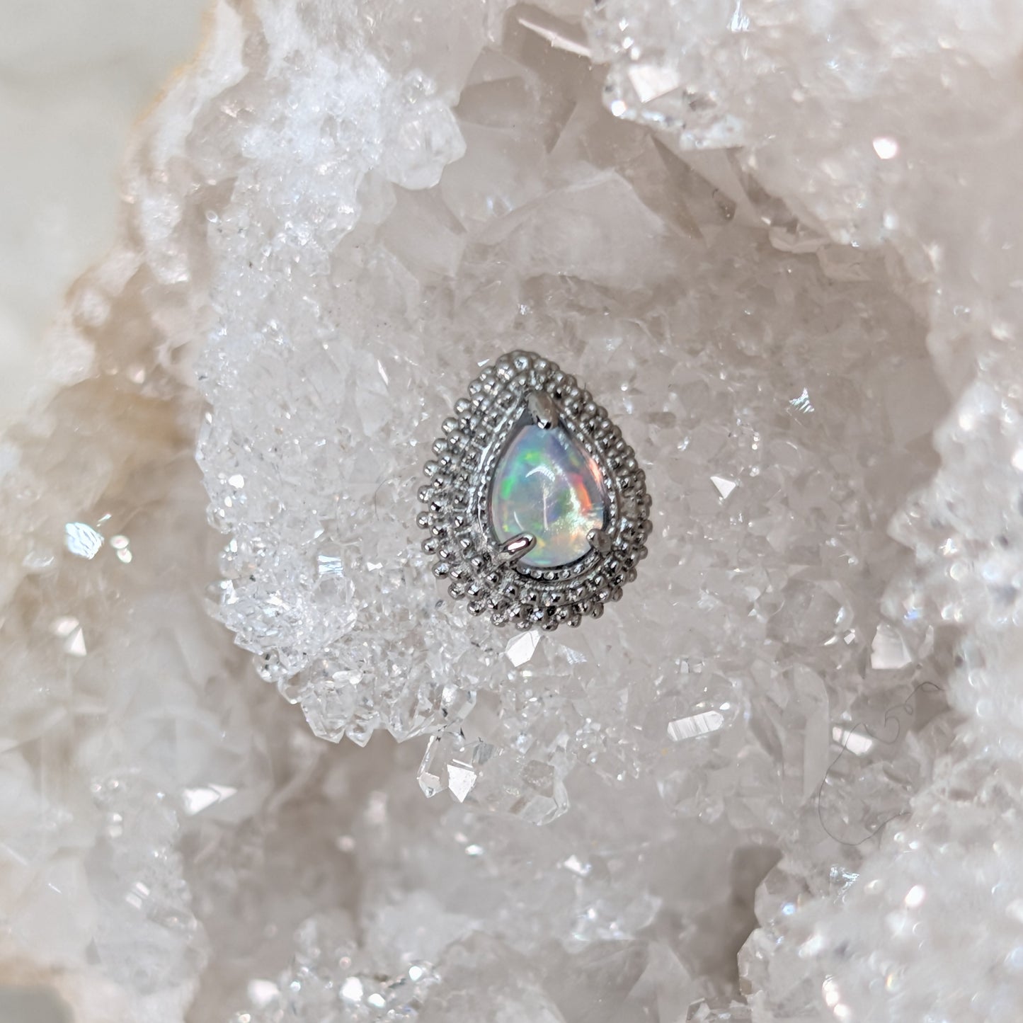 Millgrain Waterdrop Opal